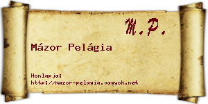Mázor Pelágia névjegykártya